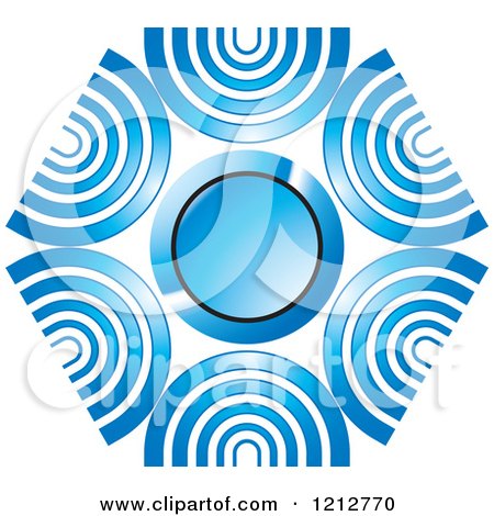 Clipart of a Blue Button and Half Circles - Royalty Free Vector Illustration by Lal Perera