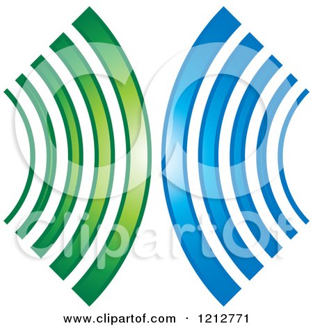 Clipart of a Blue and Green Abstract Symbol - Royalty Free Vector Illustration by Lal Perera