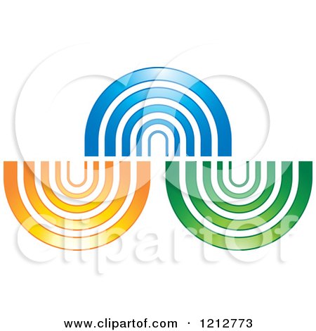 Clipart of a Blue Green and Orange Abstract Symbol 2 - Royalty Free Vector Illustration by Lal Perera