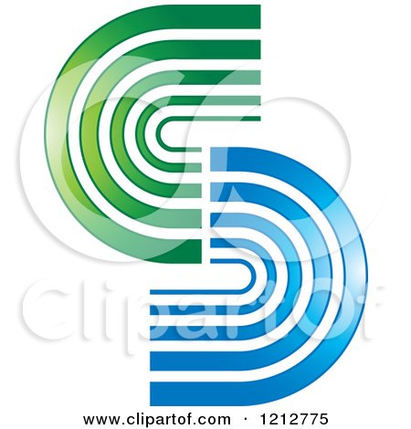 Clipart of a Blue and Green Abstract Symbol 2 - Royalty Free Vector Illustration by Lal Perera