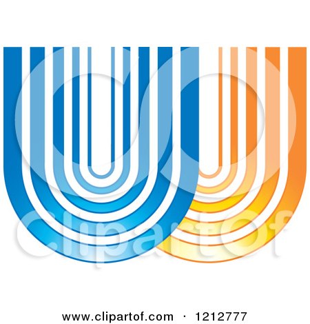 Clipart of a Blue and Orange Abstract Symbol 2 - Royalty Free Vector Illustration by Lal Perera