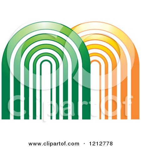 Clipart of a Green and Orange Abstract Symbol 3 - Royalty Free Vector Illustration by Lal Perera