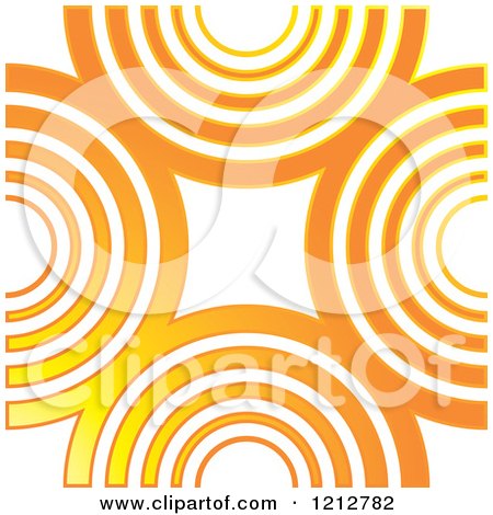 Clipart of a Pattern of Orange Half Circles - Royalty Free Vector Illustration by Lal Perera