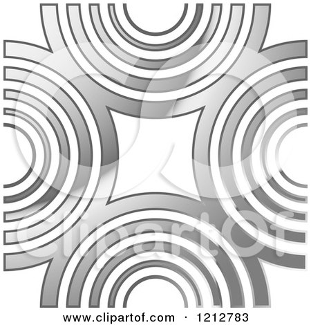 Clipart of a Pattern of Silver Half Circles - Royalty Free Vector Illustration by Lal Perera