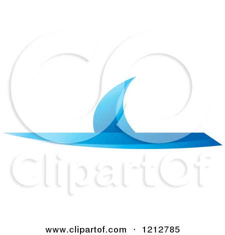 Clipart of a Blue Abstract Sailboat 2 - Royalty Free Vector Illustration by Lal Perera