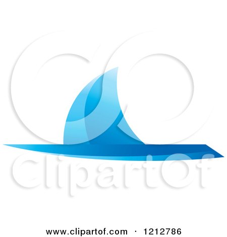 Clipart of a Blue Abstract Sailboat - Royalty Free Vector Illustration by Lal Perera