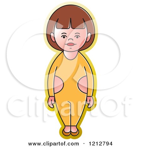 Clipart of a Girl or Woman in a Yellow Outfit - Royalty Free Vector Illustration by Lal Perera