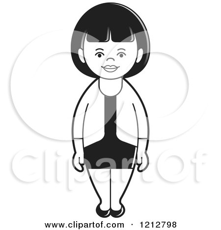 Clipart of a Black and White Woman - Royalty Free Vector Illustration by Lal Perera