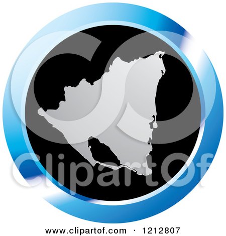 Clipart of a Nicaragua Map Icon - Royalty Free Vector Illustration by Lal Perera