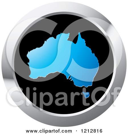 Clipart of an Australia Map Icon - Royalty Free Vector Illustration by Lal Perera