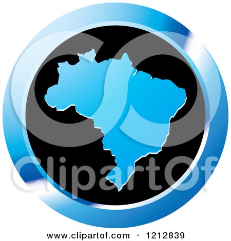 Clipart of a Brazil Map Icon - Royalty Free Vector Illustration by Lal Perera