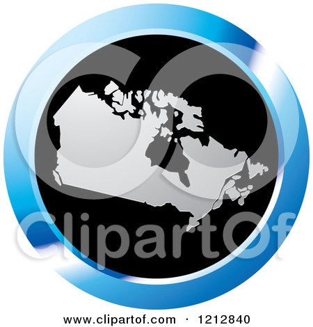Clipart of a Canada Map Icon - Royalty Free Vector Illustration by Lal Perera