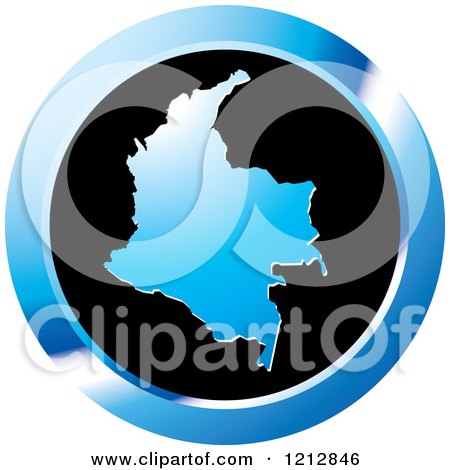 Clipart of a Colombia Map Icon - Royalty Free Vector Illustration by Lal Perera