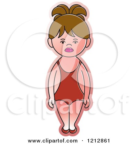 Clipart of a Girl in a Red Swimsuit - Royalty Free Vector Illustration by Lal Perera