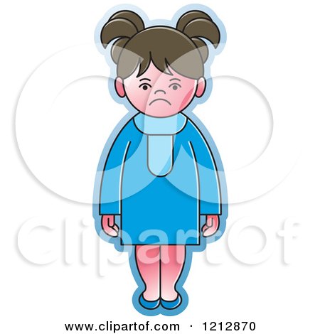 Clipart of a Girl in a Blue Dress - Royalty Free Vector Illustration by Lal Perera