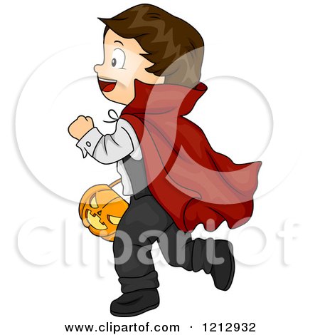 Clipart of a Halloween Boy in a Dracula Vampire Costume - Royalty Free Vector Illustration by BNP Design Studio