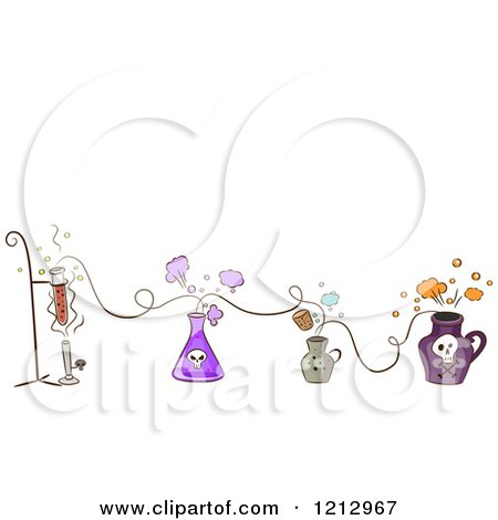 Clipart of a Lines of Potions - Royalty Free Vector Illustration by BNP Design Studio