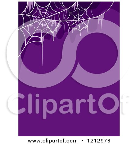 Clipart of a Purple Halloween Background with Spider Webs - Royalty Free Vector Illustration by BNP Design Studio
