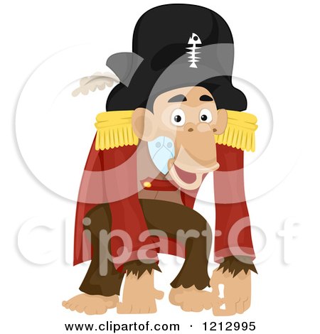 Clipart of a Pirate Monkey - Royalty Free Vector Illustration by BNP Design Studio