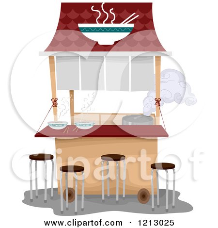 Clipart of a Ramen Noodle Food Cart - Royalty Free Vector Illustration by BNP Design Studio