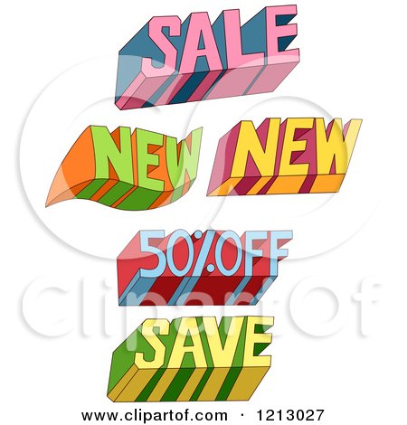 Clipart of Bargain Retail Words - Royalty Free Vector Illustration by BNP Design Studio