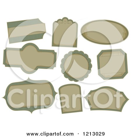 Clipart of Blank Vintage Labels - Royalty Free Vector Illustration by BNP Design Studio