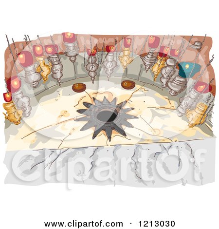 Clipart of the Grotto of the Church of the Nativity, Bethlehem - Royalty Free Vector Illustration by BNP Design Studio