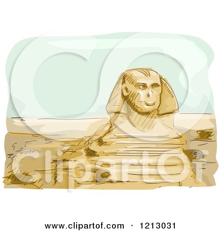 Clipart of the Great Sphinx of Giza in Egypt - Royalty Free Vector Illustration by BNP Design Studio