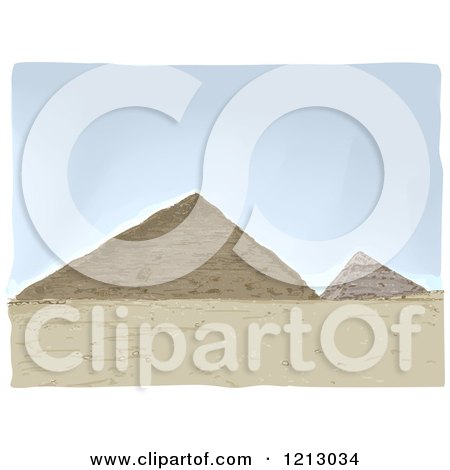 Clipart of the Great Pyramids in Egypt - Royalty Free Vector Illustration by BNP Design Studio