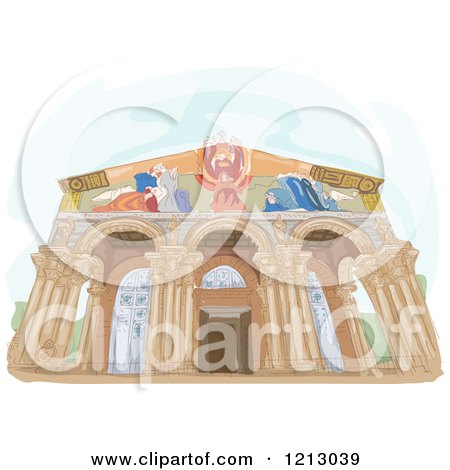 Clipart of the Church of All Nations, Israel - Royalty Free Vector Illustration by BNP Design Studio