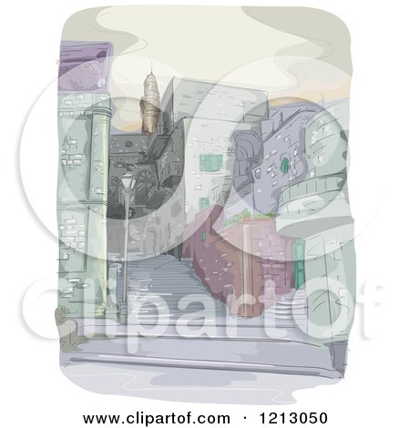 Clipart of a Densly Populated City - Royalty Free Vector Illustration by BNP Design Studio