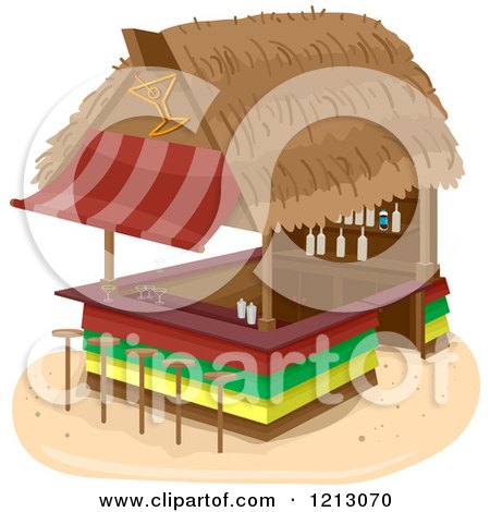 Clipart of a Beach Bar Hut - Royalty Free Vector Illustration by BNP Design Studio
