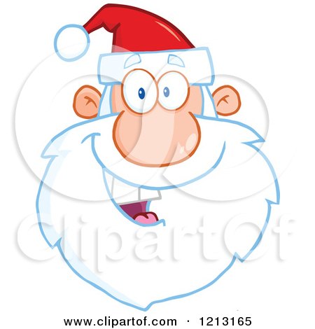 Cartoon of a Jolly Santa Face - Royalty Free Vector Clipart by Hit Toon