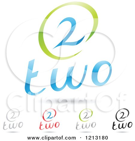 Clipart of Abstract Number 2 Icons with Two Text Under the Digit 9 - Royalty Free Vector Illustration by cidepix