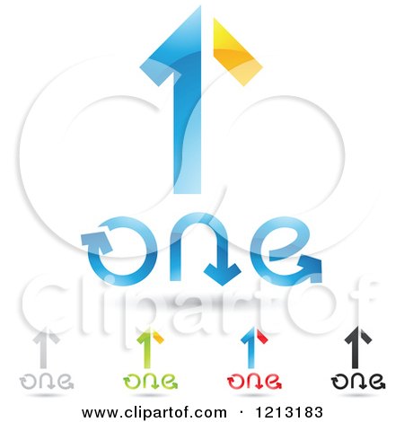 Clipart of Abstract Number 1 Icons with Text Under the Digit 3 - Royalty Free Vector Illustration by cidepix
