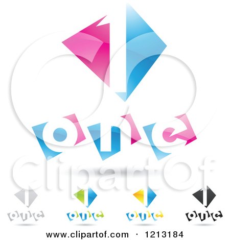 Clipart of Abstract Number 1 Icons with Text Under the Digit 4 - Royalty Free Vector Illustration by cidepix