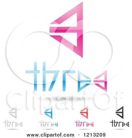 Clipart of Abstract Number 3 Icons with Three Text Under the Digit 6 - Royalty Free Vector Illustration by cidepix