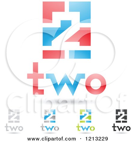 Clipart of Abstract Number 2 Icons with Two Text Under the Digit 5 - Royalty Free Vector Illustration by cidepix