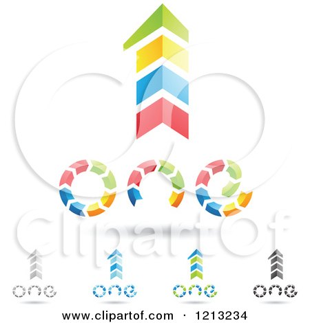 Clipart of Abstract Number 1 Icons with Text Under the Digit 8 - Royalty Free Vector Illustration by cidepix
