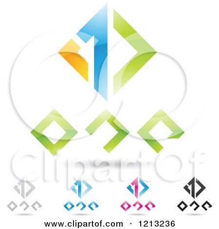 Clipart of Abstract Number 1 Icons with Text Under the Digit 7 - Royalty Free Vector Illustration by cidepix