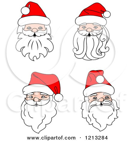 Clipart of Santa Heads - Royalty Free Vector Illustration by Vector Tradition SM
