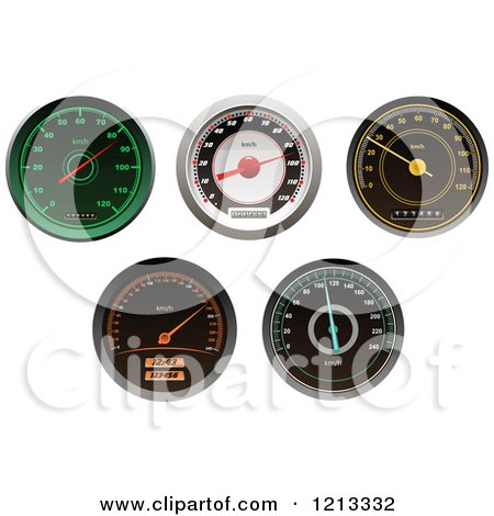 Clipart of Vehicle Speedometers 2 - Royalty Free Vector Illustration by Vector Tradition SM