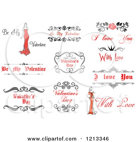 Clipart of Valentine Greetings and Sayings 11 - Royalty Free Vector Illustration by Vector Tradition SM