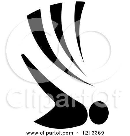 Clipart of a Black and White Swimmer 2 - Royalty Free Vector Illustration by Vector Tradition SM