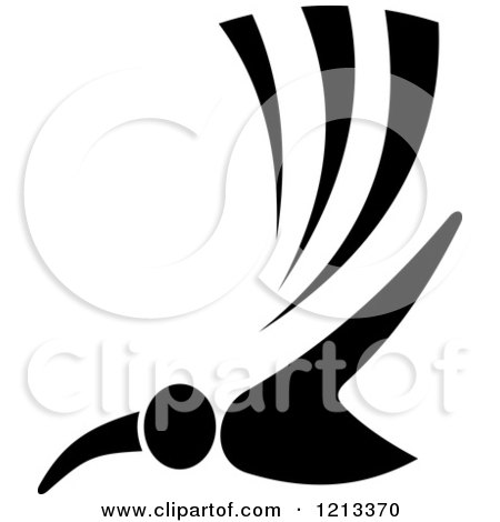 Clipart of a Black and White Swimmer - Royalty Free Vector Illustration by Vector Tradition SM