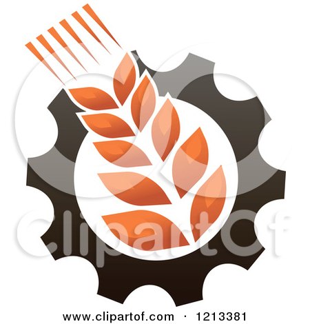 Clipart of a Whole Grain Wheat and Gear Design 6 - Royalty Free Vector Illustration by Vector Tradition SM