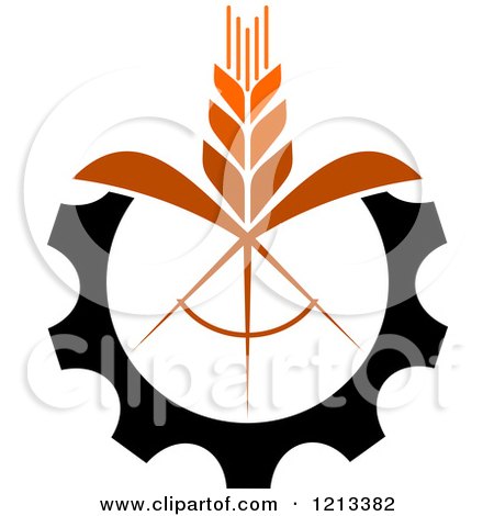 Clipart of a Whole Grain Wheat and Gear Design 4 - Royalty Free Vector Illustration by Vector Tradition SM