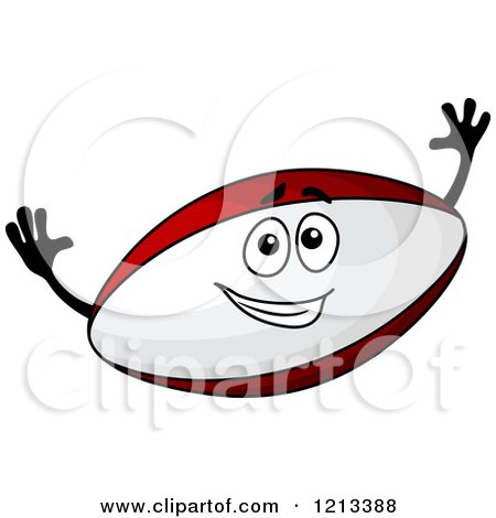 Clipart of a Rugby Foot Ball Mascot - Royalty Free Vector Illustration by Vector Tradition SM