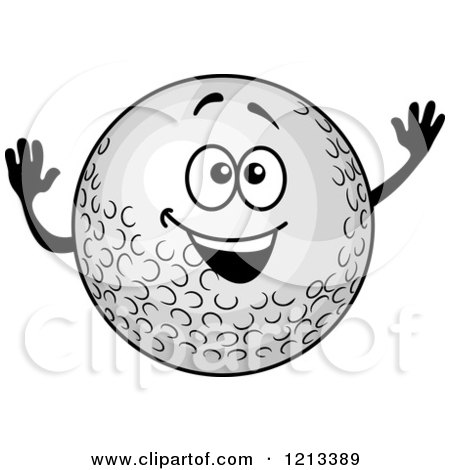 Clipart of a Golf Ball Mascot - Royalty Free Vector Illustration by Vector Tradition SM