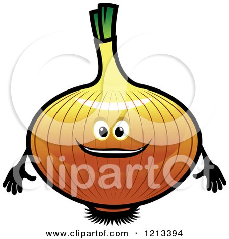 Clipart of a Yellow Onion Mascot - Royalty Free Vector Illustration by Vector Tradition SM